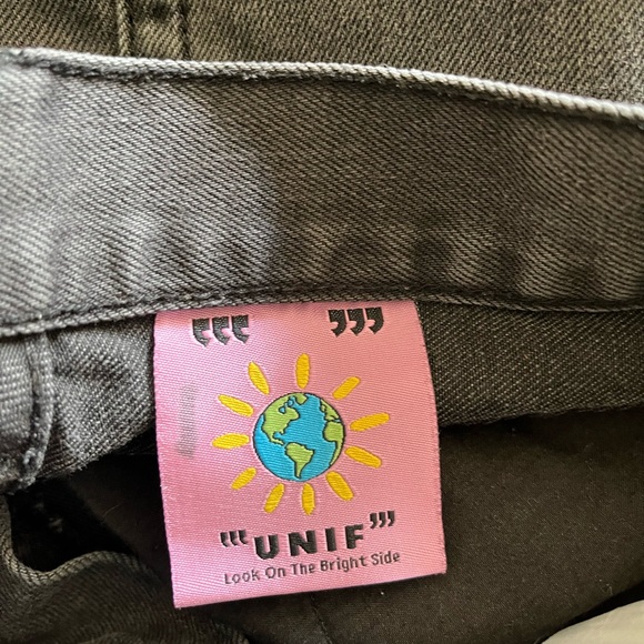 Unif Gray Straight Leg Denim Jeans 100% Cotton Size 25 - Picture 10 of 11